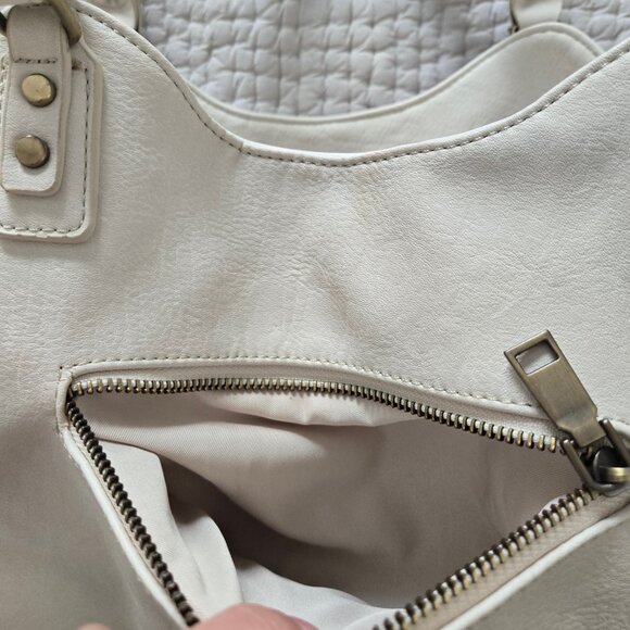 Sasha + Sofi Satchel Shoulder Bag - Cream/Off-White - Picture 5 of 12